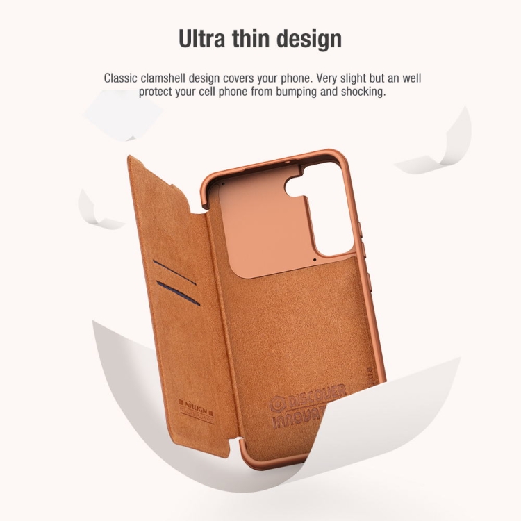For Samsung Galaxy S22 5G NILLKIN QIN Series Pro Sliding Camera Cover Design Leather Phone Case(Brown) For Samsung Galaxy S22 5G NILLKIN QIN Series Pro Sliding Camera Cover Design Leather Phone Case(Brown)