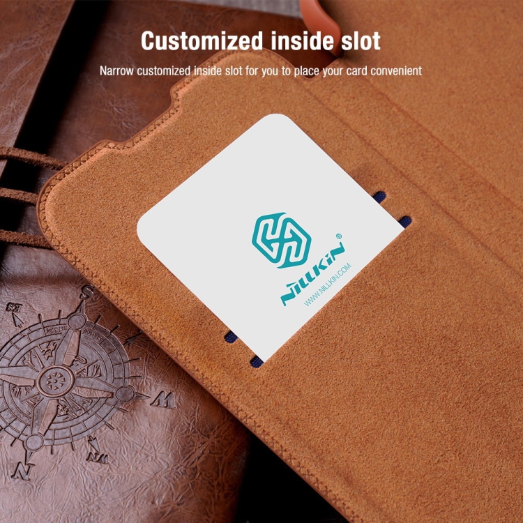 For Samsung Galaxy S22+ 5G NILLKIN QIN Series Pro Sliding Camera Cover Design Leather Phone Case(Brown) For Samsung Galaxy S22+ 5G NILLKIN QIN Series Pro Sliding Camera Cover Design Leather Phone Case(Brown)
