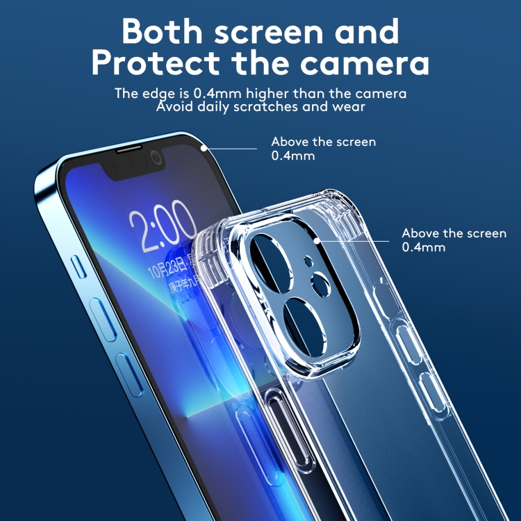 For iPhone 12 TPU + Tempered Glass Shockproof Phone Case(Transparent) For iPhone 12 TPU + Tempered Glass Shockproof Phone Case(Transparent)