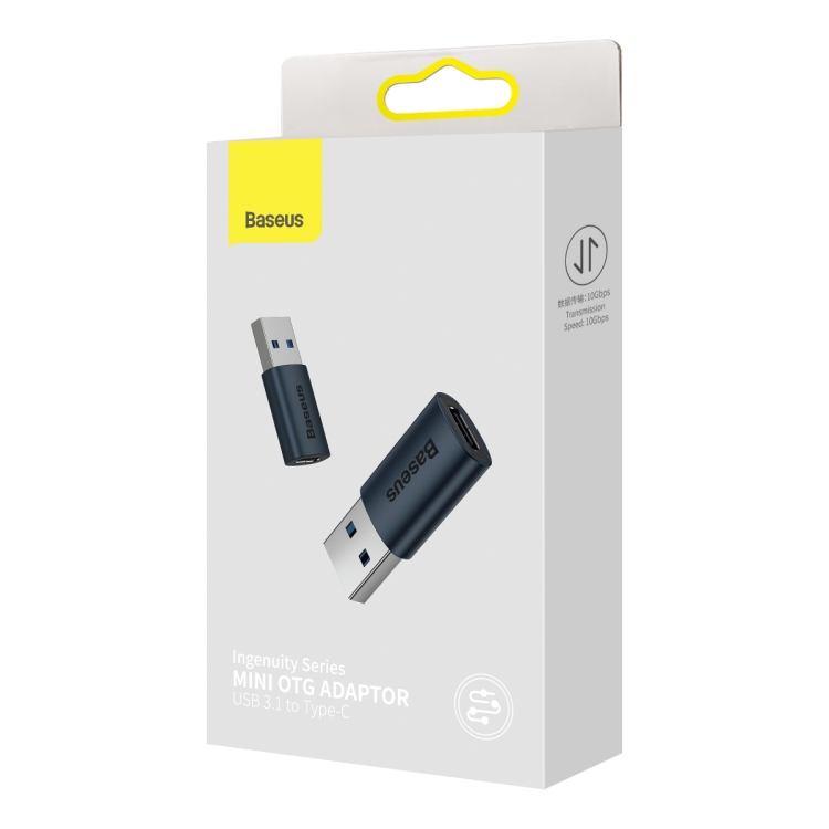 Baseus ZJJQ000103 Ingenuity Series USB 3.1 Male to USB-C / Type-C Female Mini OTG Adapter(Blue) - 7