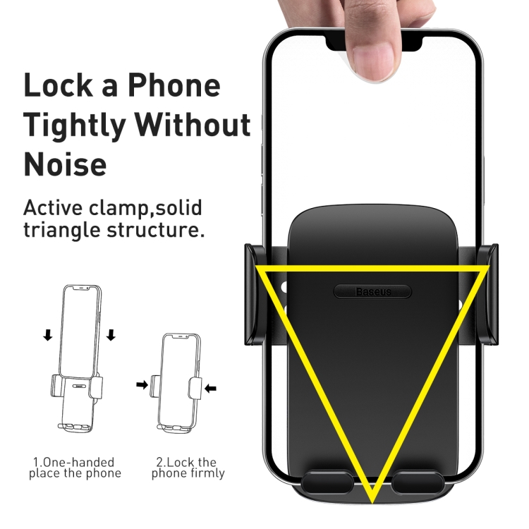Baseus SUYK010001 Easy Control Pro Clamp Car Phone Holder, A Set Version(Black) Baseus SUYK010001 Easy Control Pro Clamp Car Phone Holder, A Set Version(Black)