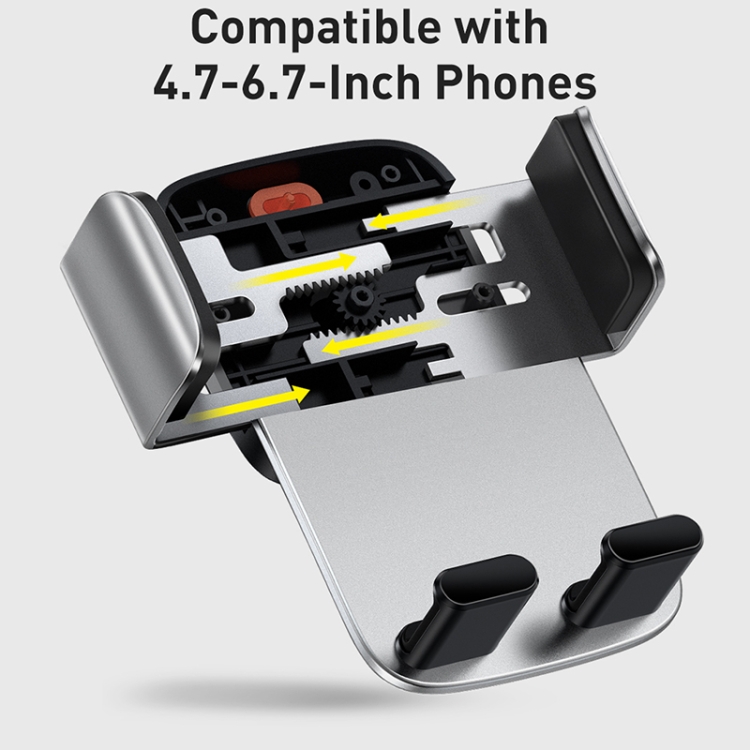Baseus SUYK010012 Easy Control Pro Clamp Car Phone Holder, A Set Version(Silver) - 4