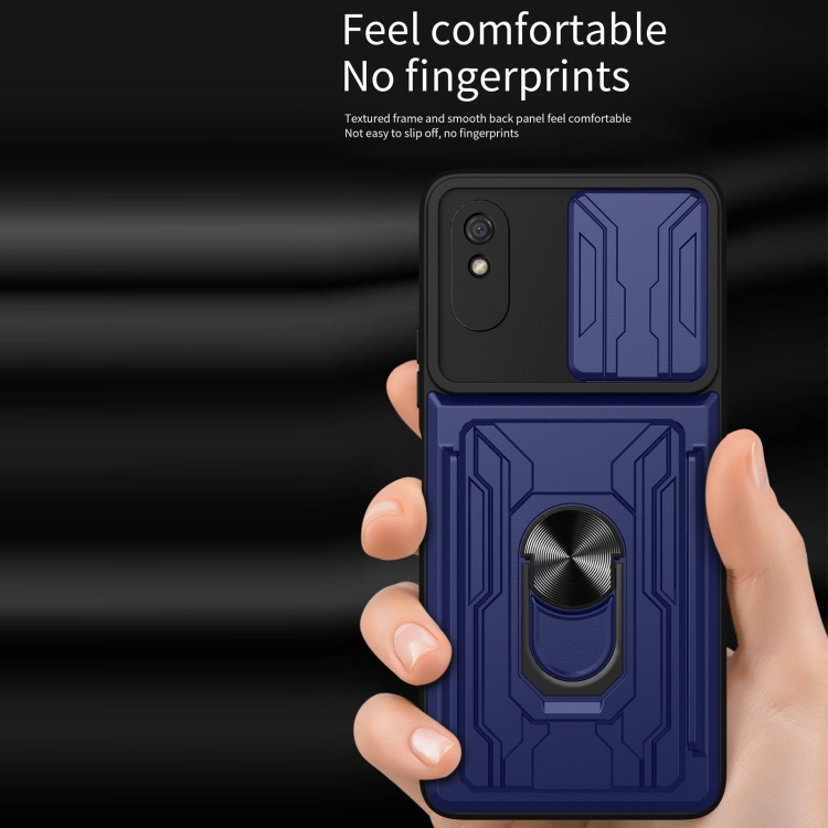 For Xiaomi Redmi 9A Sliding Camshield Card Phone Case(Green) - 4
