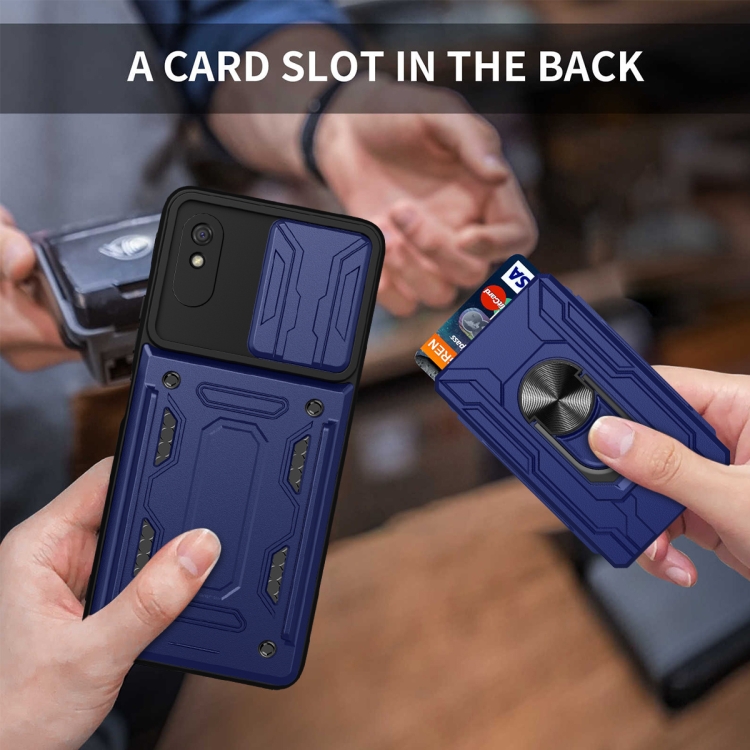 For Xiaomi Redmi 9A Sliding Camshield Card Phone Case(Green) - 5