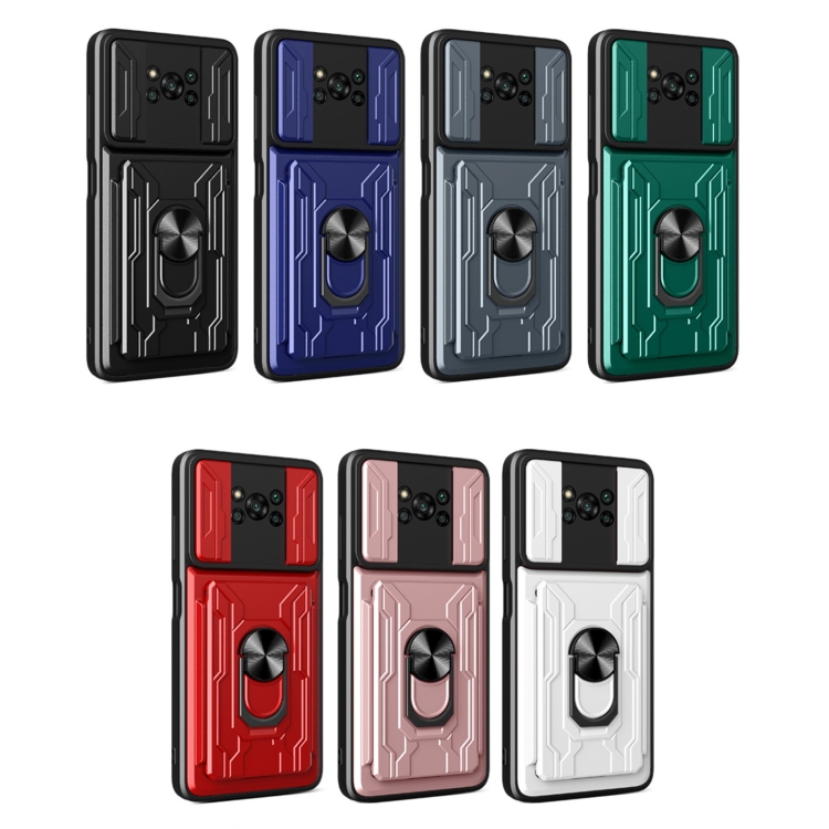 For Xiaomi Poco X3 Sliding Camshield Card Phone Case(Black) - 1