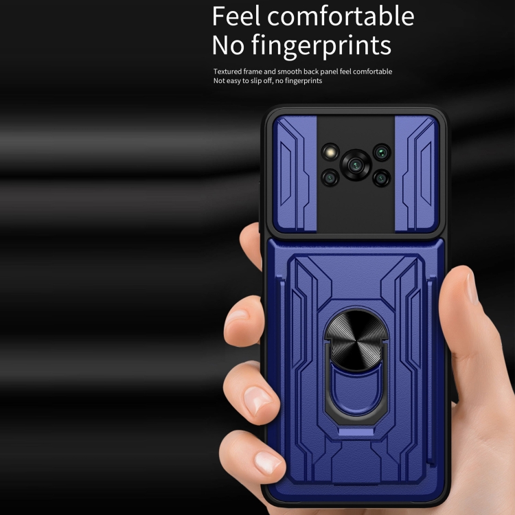 For Xiaomi Poco X3 Sliding Camshield Card Phone Case(Black) - 4