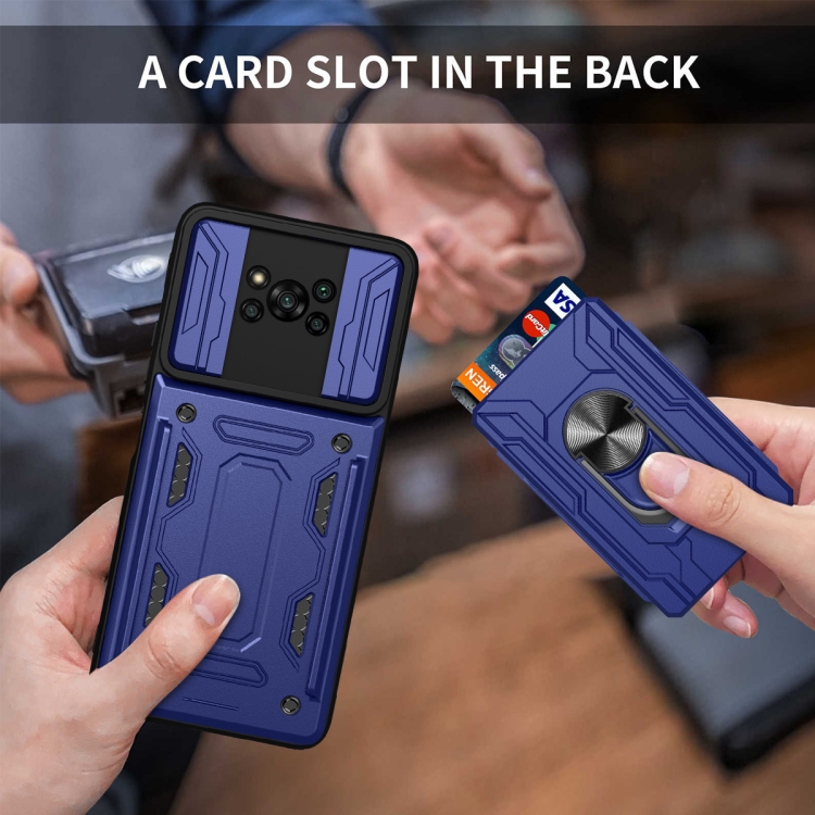 For Xiaomi Poco X3 Sliding Camshield Card Phone Case(Black) - 5