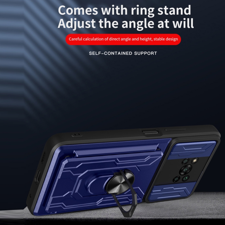 For Xiaomi Poco X3 Sliding Camshield Card Phone Case(Black) - 6