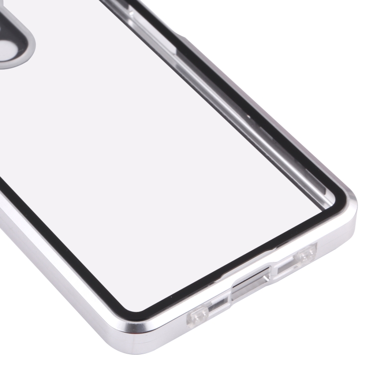 Für Sony Xperia 1 IV Magnetische Handyhülle aus gehärtetem Glas und Metall  Schwarz Schutz Hülle Etuis Case Cover