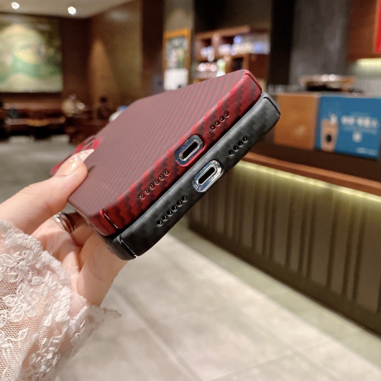 Kevlar Carbon Fiber Texture Protective Phone Case For iPhone 13(Black) - B6