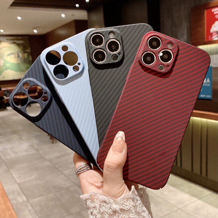 Kevlar Carbon Fiber Texture Protective Phone Case For iPhone 12 Pro Max(Black) - B1
