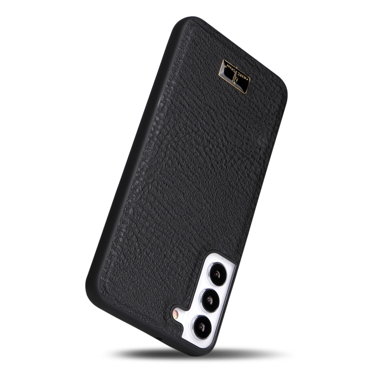 For Samsung Galaxy S22 5G Fierre Shann Leather Texture Phone Back Cover Case(Lychee Black) - 3