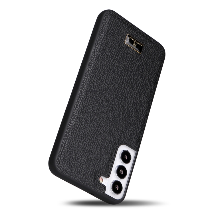 For Samsung Galaxy S22+ 5G Fierre Shann Leather Texture Phone Back Cover Case(Lychee Black) - 3