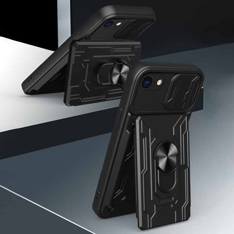 Sliding Camshield Card Phone Case For iPhone 7 / 8 / SE 2020(Black) - 6