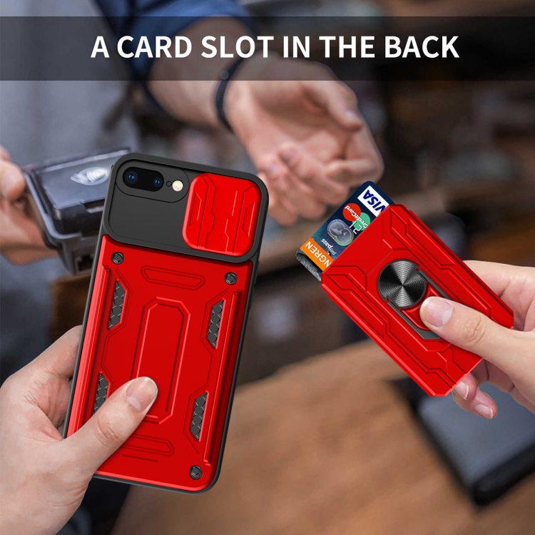 Sliding Camshield Card Phone Case For iPhone 7 Plus / 8 Plus(Black) - 4