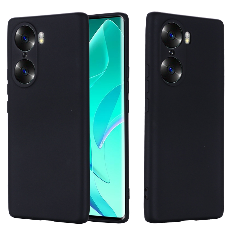 For Honor 60 Pro Color Liquid Silicone Phone Case(Black) - 1