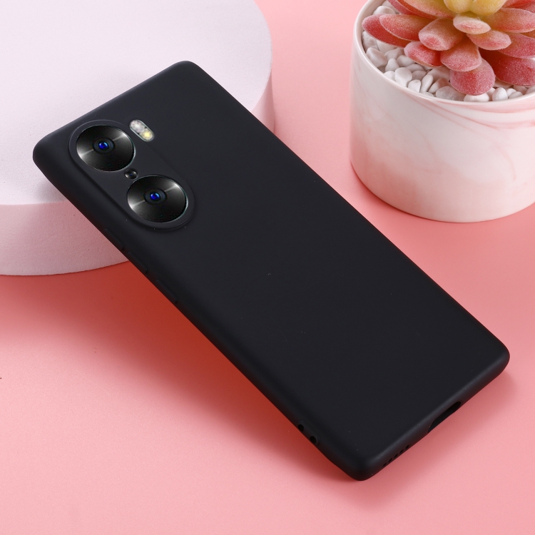 For Honor 60 Pro Color Liquid Silicone Phone Case(Black) - 6
