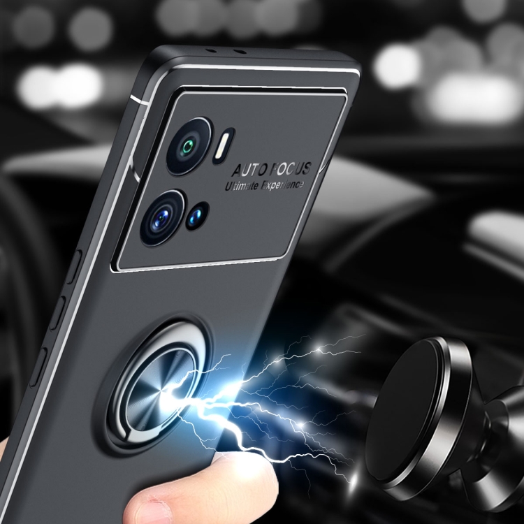 For vivo iQOO 9 Pro Metal Ring Holder TPU Phone Case(Black) - 5