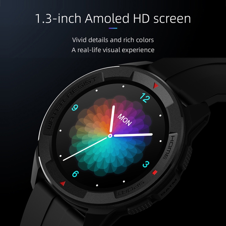 MiBro X1 1,3 pouce à écran tactile AMOLÉ Smart Watch, 5ATM étanche, support 38 modes de sport / surveillance de la fréquence cardiaque (noir)