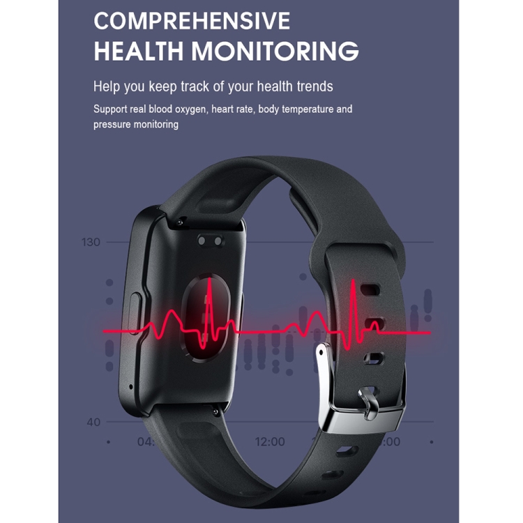 HAMTOD V300 1.47 inch TFT Screen Smart Watch, Support Heart Rate Monitoring / Body Temperature Monitoring(Black) - B2
