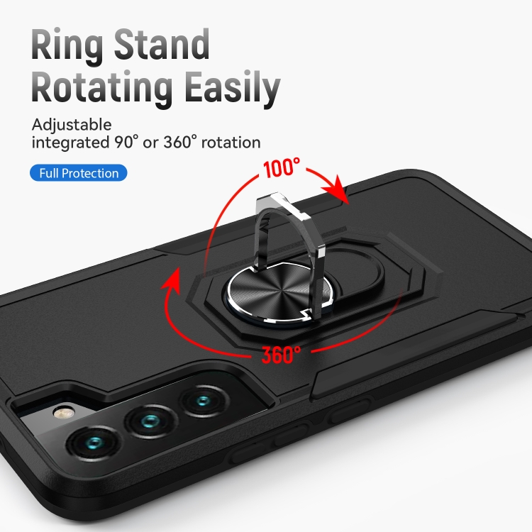 For Samsung Galaxy S22 5G Pioneer Armor Heavy Duty PC + TPU Holder Phone Case(Black) For Samsung Galaxy S22 5G Pioneer Armor Heavy Duty PC + TPU Holder Phone Case(Black)