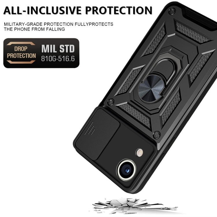 For Samsung Galaxy A03 Core Sliding Camera Cover Design TPU+PC Phone Case(Black) - B3