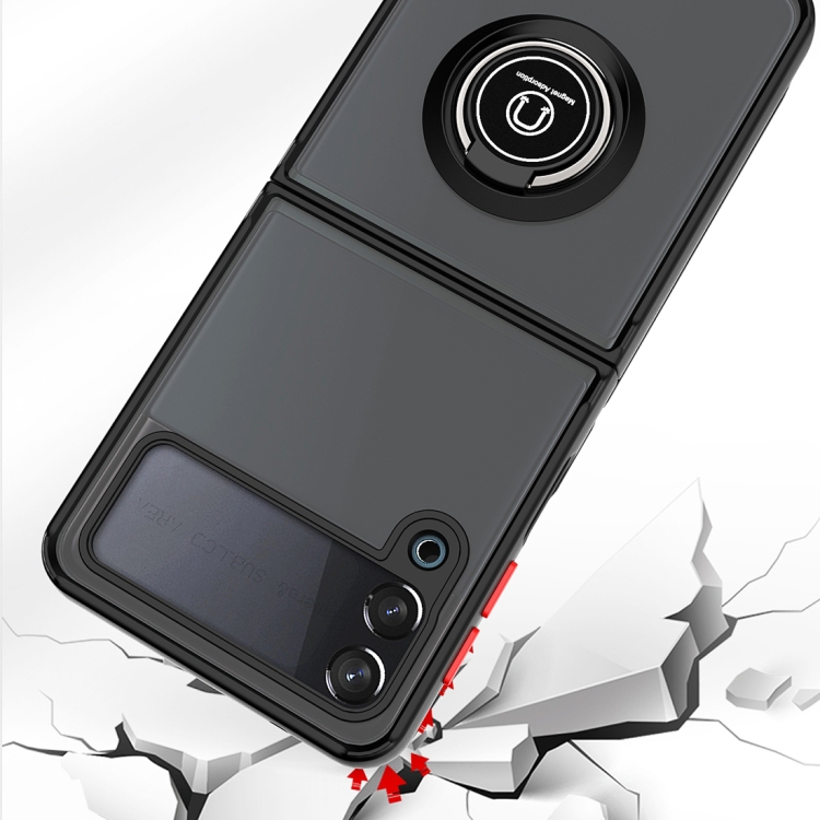 For Samsung Galaxy Z Flip 3 5G Q Shadow 1 Series TPU + PC Holder Phone Case(Black) - 4