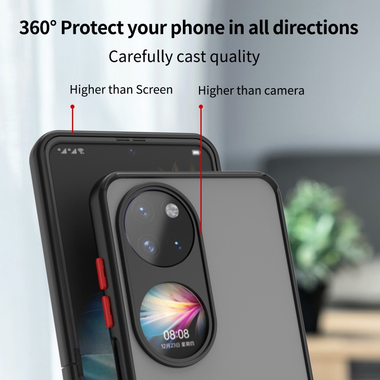 For Huawei P50 Pocket Q Shadow 1 Series TPU + PC Holder Phone Case(Black) - 4
