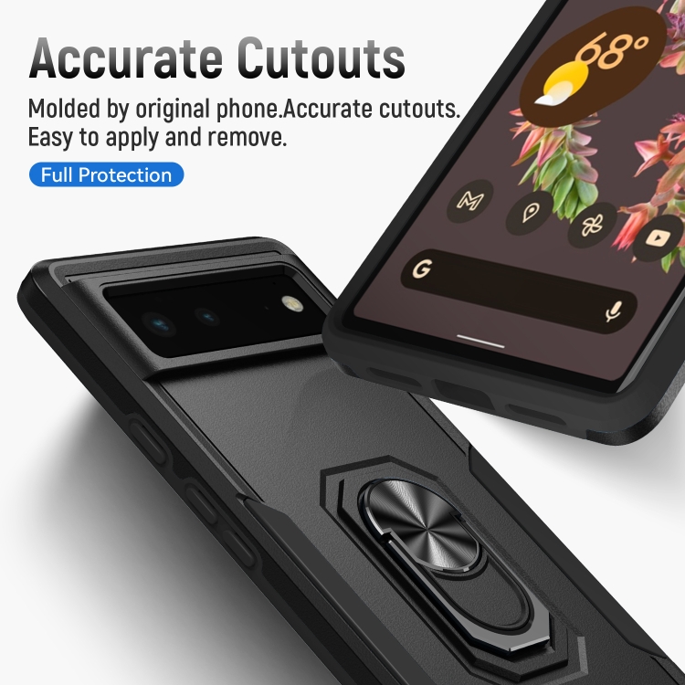For Google Pixel 6 Pioneer Armor Heavy Duty PC + TPU Holder Phone Case(Black) - 2