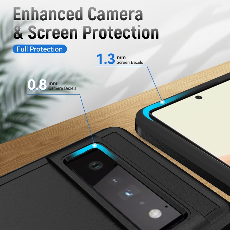 For Google Pixel 6 Pro Pioneer Armor Heavy Duty PC + TPU Holder Phone Case(Black) - 6