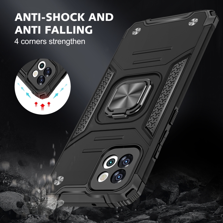 For Samsung Galaxy A03 166mm Magnetic Armor TPU + PC Holder Phone Case(Black) - 6