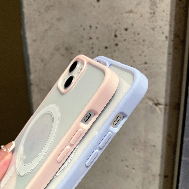 For iPhone 13 Pro Max 2 in 1 Colorful Frame Transparent Magnetic Phone Case (Pink) For iPhone 13 Pro Max 2 in 1 Colorful Frame Transparent Magnetic Phone Case (Pink)