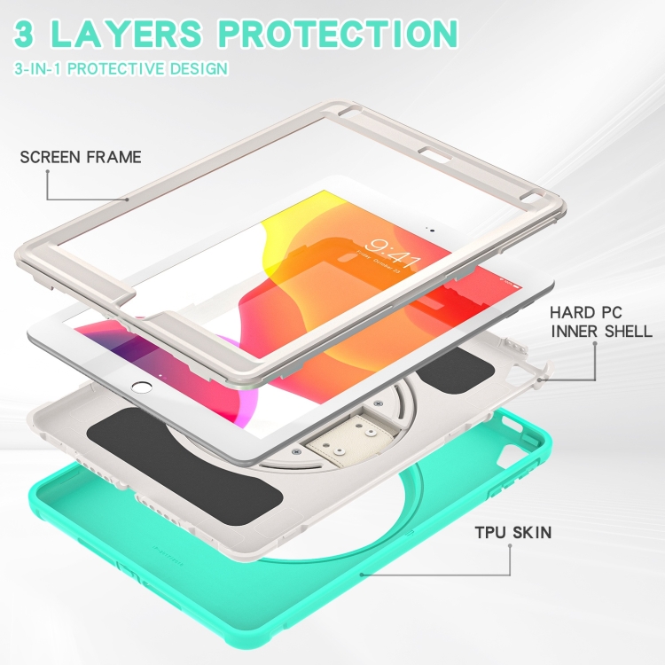 360 Degree Rotation PC + TPU Tablet Case For iPad 9.7 2018 / 2017(Mint Green) 360 Degree Rotation PC + TPU Tablet Case For iPad 9.7 2018 / 2017(Mint Green)