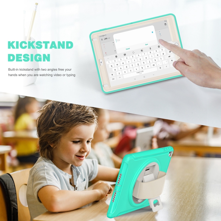 360 Degree Rotation PC + TPU Tablet Case For iPad 9.7 2018 / 2017(Mint Green) 360 Degree Rotation PC + TPU Tablet Case For iPad 9.7 2018 / 2017(Mint Green)