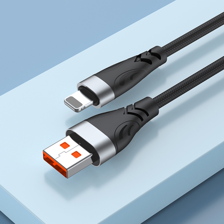 ADC-008 13W 2.6A USB to 8 Pin Fast Charge Data Cable, Cable Length:2m(Black Grey) ADC-008 13W 2.6A USB to 8 Pin Fast Charge Data Cable, Cable Length:2m(Black Grey)