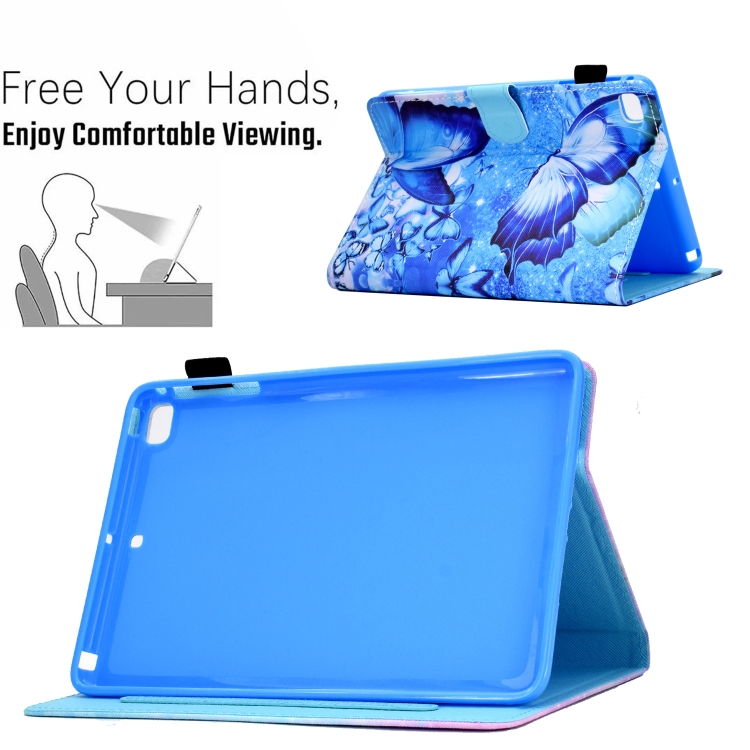 Sewing Pen Slot Leather Tablet Case For iPad mini 2019 / 4 / 3 / 2 / 1(Butterflies) Sewing Pen Slot Leather Tablet Case For iPad mini 2019 / 4 / 3 / 2 / 1(Butterflies)