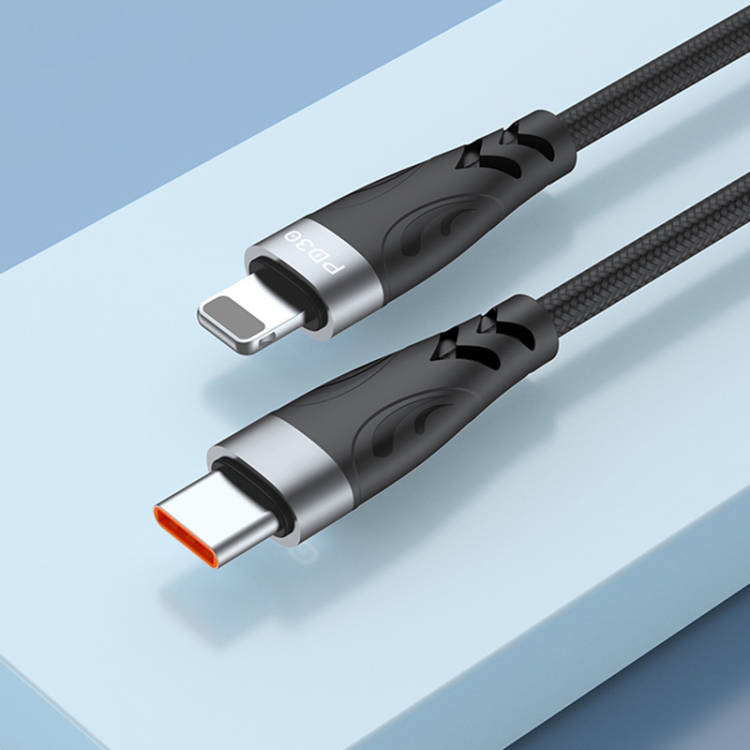 ADC-008 30W USB-C / Type-C to 8 Pin Fast Charge Data Cable, Cable Length:2m(Black Grey) ADC-008 30W USB-C / Type-C to 8 Pin Fast Charge Data Cable, Cable Length:2m(Black Grey)