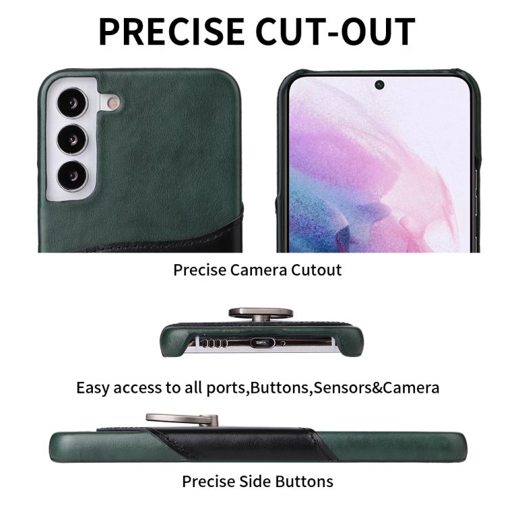 For Samsung Galaxy S22+ 5G Fierre Shann Oil Wax Texture Genuine Leather Back Phone Case with 360 Degree Rotation Holder & Card Slot(Black) For Samsung Galaxy S22+ 5G Fierre Shann Oil Wax Texture Genuine Leather Back Phone Case with 360 Degree Rotation Holder & Card Slot(Black)