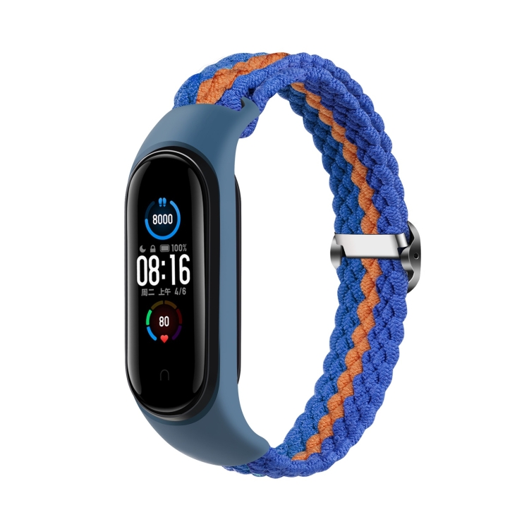 3 Stripe Braided Watch Band(Blue Orange 