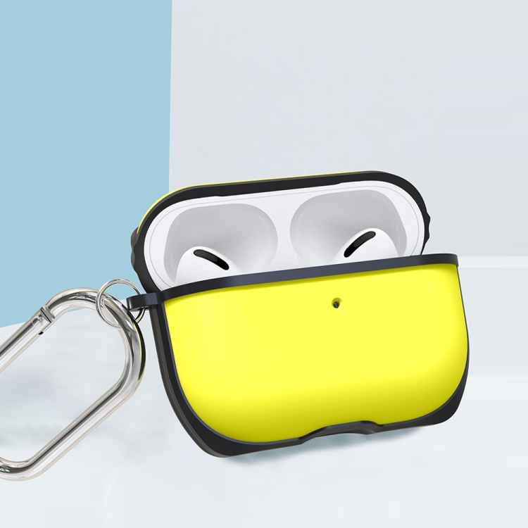 APC002 For AirPods Pro PC + TPU Earphone Protective Case with Hook(Black + Yellow) APC002 For AirPods Pro PC + TPU Earphone Protective Case with Hook(Black + Yellow)