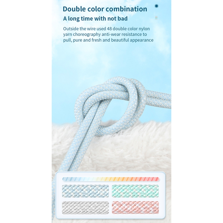 27W PD USB-C / Type-C to 8 Pin Fast Charging Braided Data Cable, Cable Length: 1m(Grey) 27W PD USB-C / Type-C to 8 Pin Fast Charging Braided Data Cable, Cable Length: 1m(Grey)