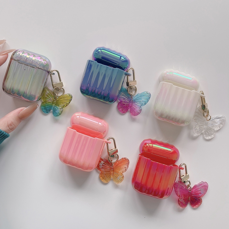 Color Plated PC Earphone Case with Butterfly Clasp For AirPods 1 / 2(Pink) Color Plated PC Earphone Case with Butterfly Clasp For AirPods 1 / 2(Pink)