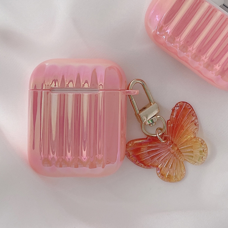 Color Plated PC Earphone Case with Butterfly Clasp For AirPods 1 / 2(Pink) Color Plated PC Earphone Case with Butterfly Clasp For AirPods 1 / 2(Pink)