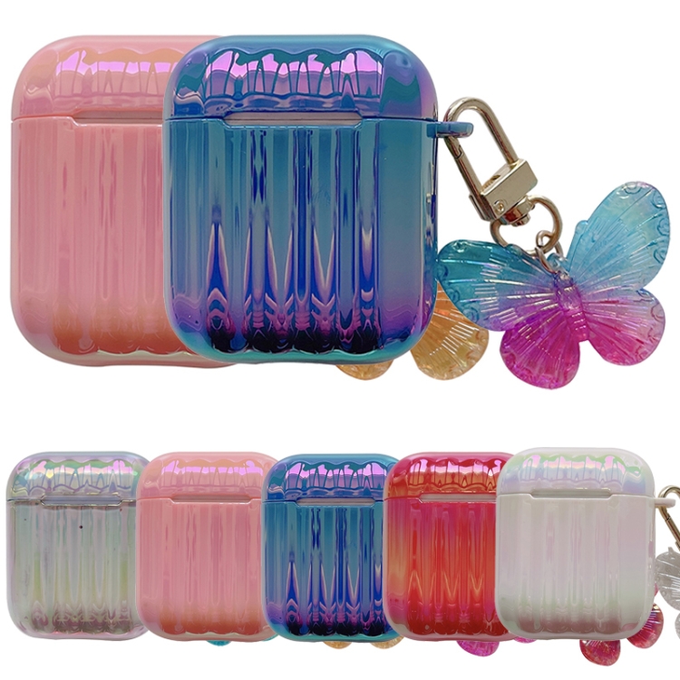 Color Plated PC Earphone Case with Butterfly Clasp For AirPods 1 / 2(Pink) Color Plated PC Earphone Case with Butterfly Clasp For AirPods 1 / 2(Pink)