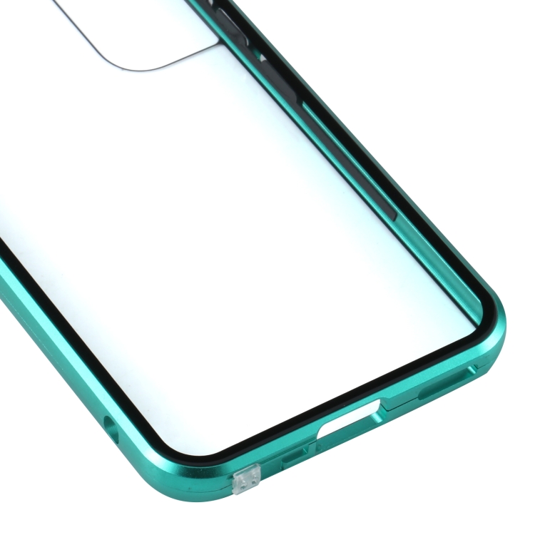 For Samsung Galaxy S22 5G HD Magnetic Metal Tempered Glass Phone Case(Green)