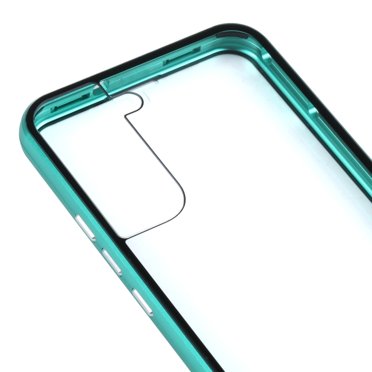 For Samsung Galaxy S22 5G HD Magnetic Metal Tempered Glass Phone Case(Green)