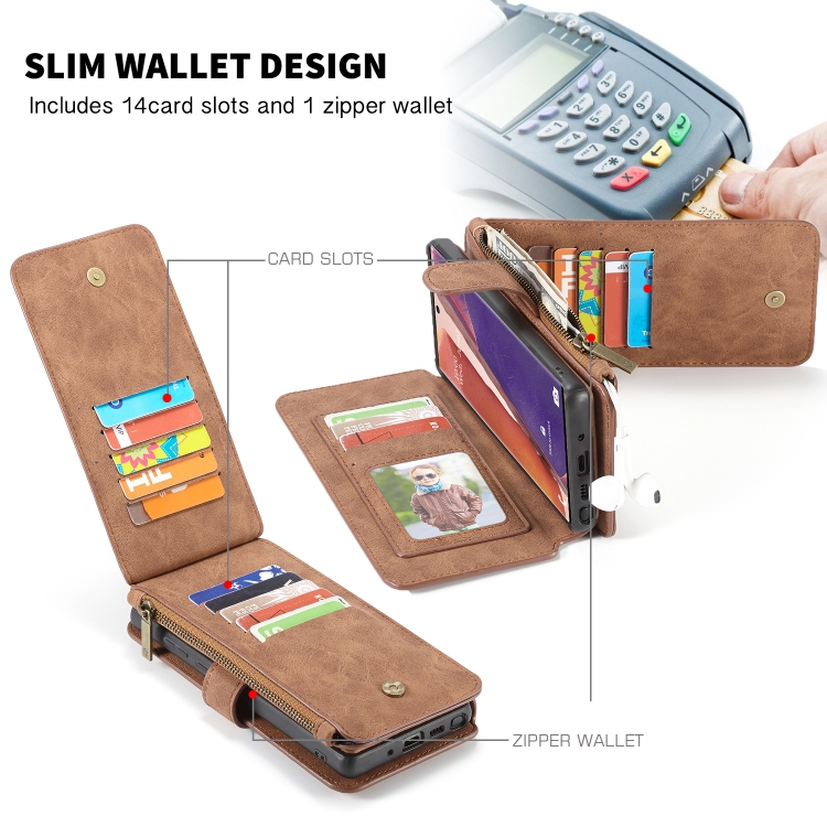 For Samsung Galaxy Note20 CaseMe-007 Detachable Multifunctional Leather Phone Case(Brown) For Samsung Galaxy Note20 CaseMe-007 Detachable Multifunctional Leather Phone Case(Brown)