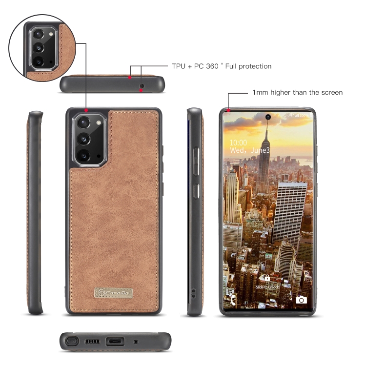 For Samsung Galaxy Note20 CaseMe-007 Detachable Multifunctional Leather Phone Case(Brown) For Samsung Galaxy Note20 CaseMe-007 Detachable Multifunctional Leather Phone Case(Brown)