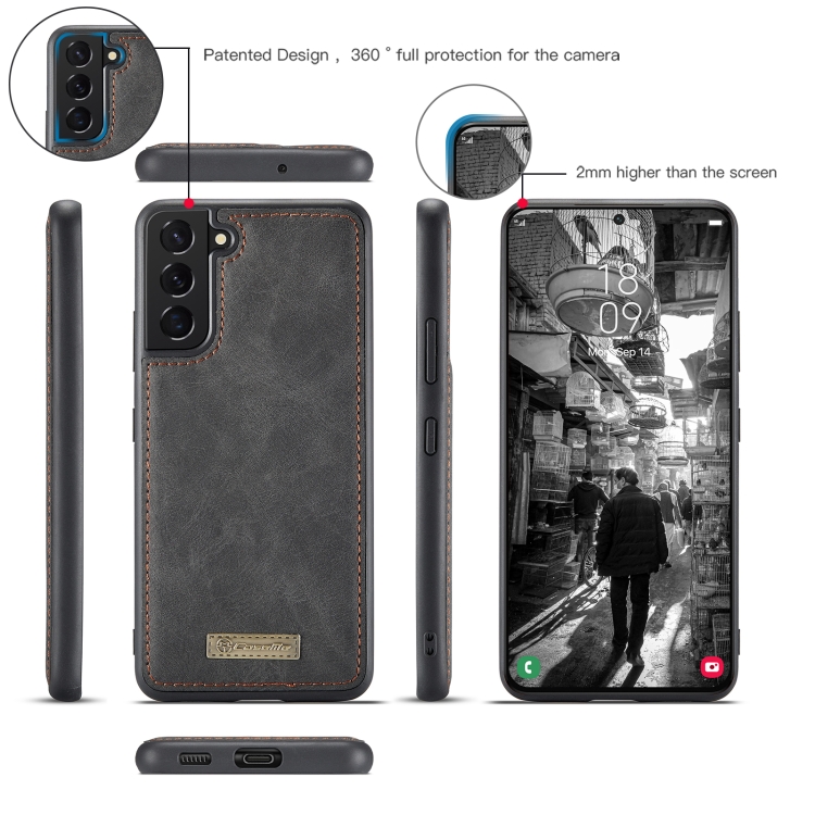 For Samsung Galaxy S22 5G CaseMe-007 Detachable Multifunctional Leather Phone Case(Black) For Samsung Galaxy S22 5G CaseMe-007 Detachable Multifunctional Leather Phone Case(Black)