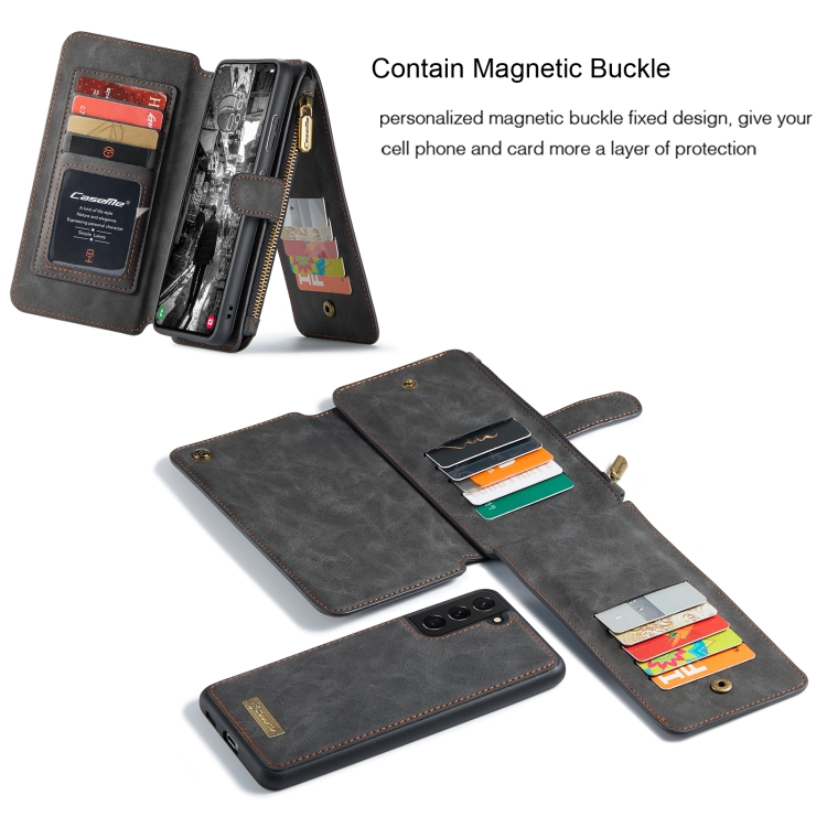 For Samsung Galaxy S22 5G CaseMe-007 Detachable Multifunctional Leather Phone Case(Black) For Samsung Galaxy S22 5G CaseMe-007 Detachable Multifunctional Leather Phone Case(Black)